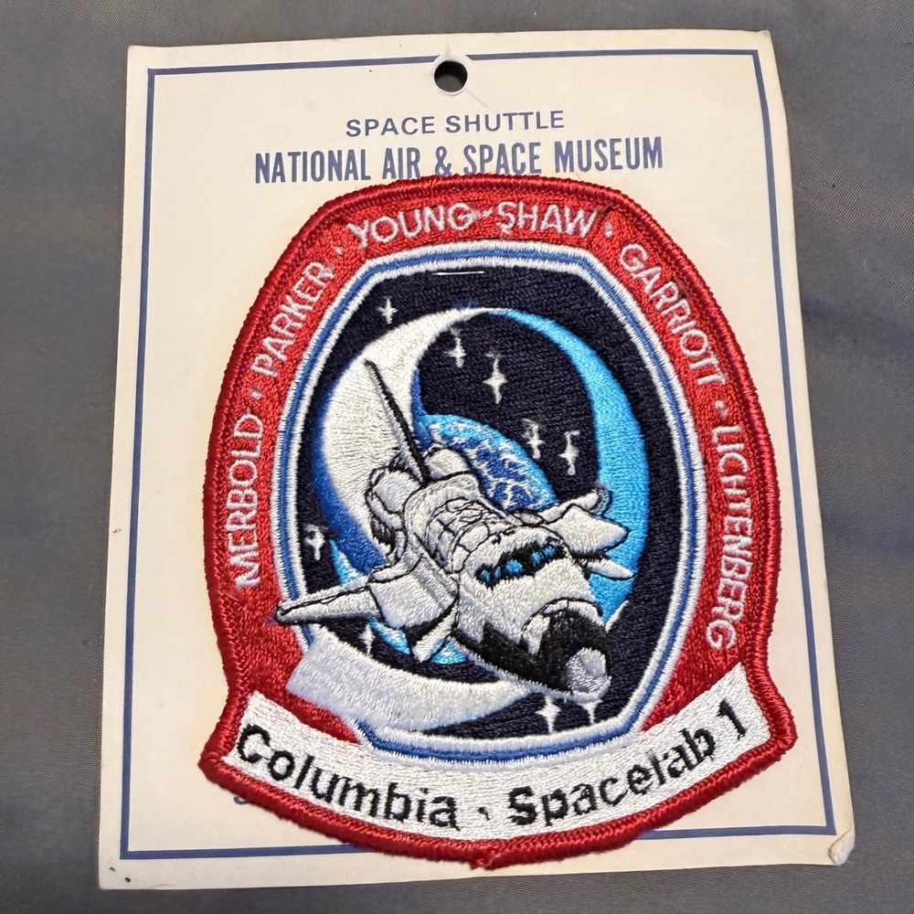 Vintage Smithsonian NASA STS-1 Columbia Young Crippen Embroidered Patch Carded
